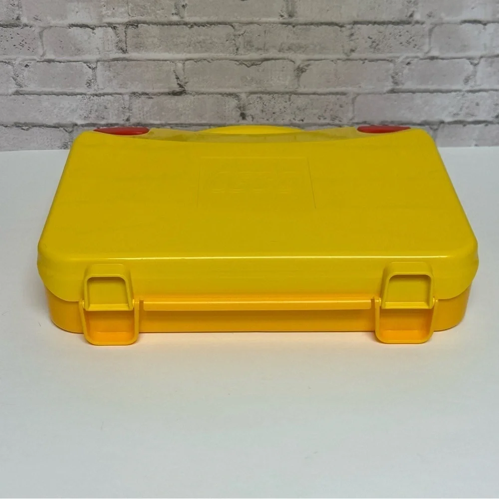 LEGO Storage Case Yellow Hard Plastic Latching Empty Storage Box Divider